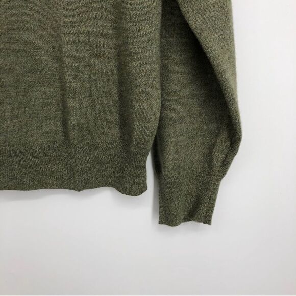 Jos. A. Bank Signature Mens Sweater Large 100% Merino Wool Green V Neck Pullover - Picture 3 of 5